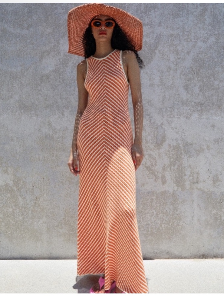 House Of Harlow 1960 Maxi Crochet Knit Dress